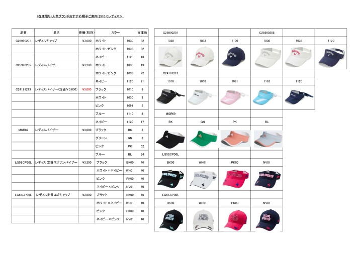 （在庫限り）人気ブランドおすすめ帽子ご案内2510＜レディス＞