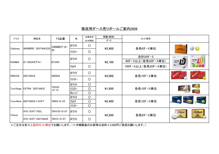 (販促に最適!)ダース売りボールご案内