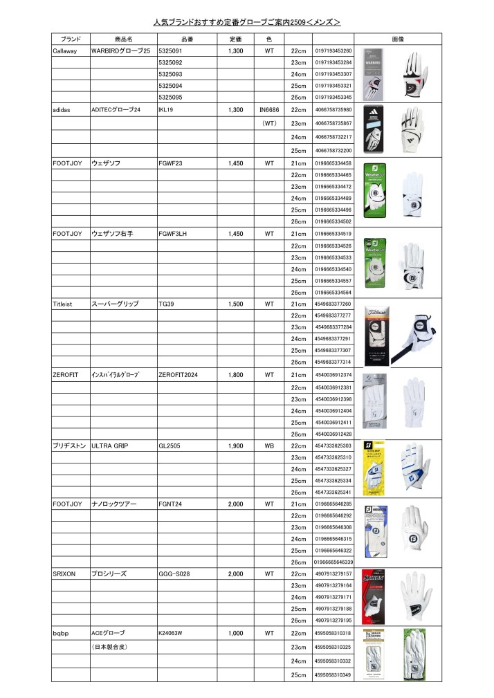 人気ブランドおすすめ定番グローブご案内2509<メンズ＞