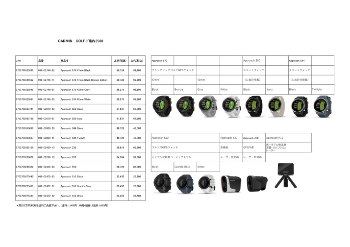 (人気商品）GARMIN　GOLFご案内2508